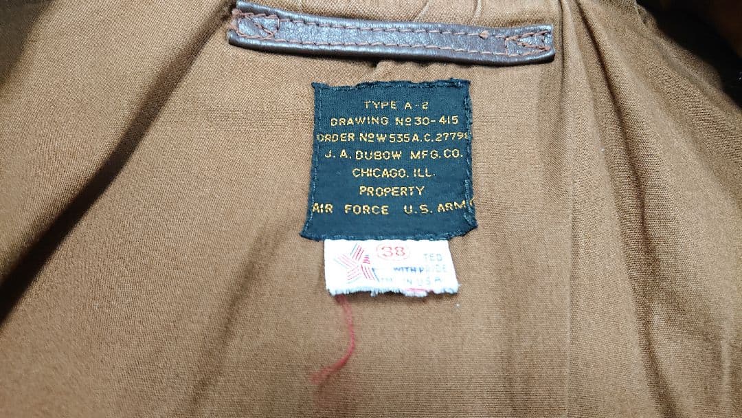 J.A.DOUBOW CHICAGO. A-2 レザー フライトジャケット 38