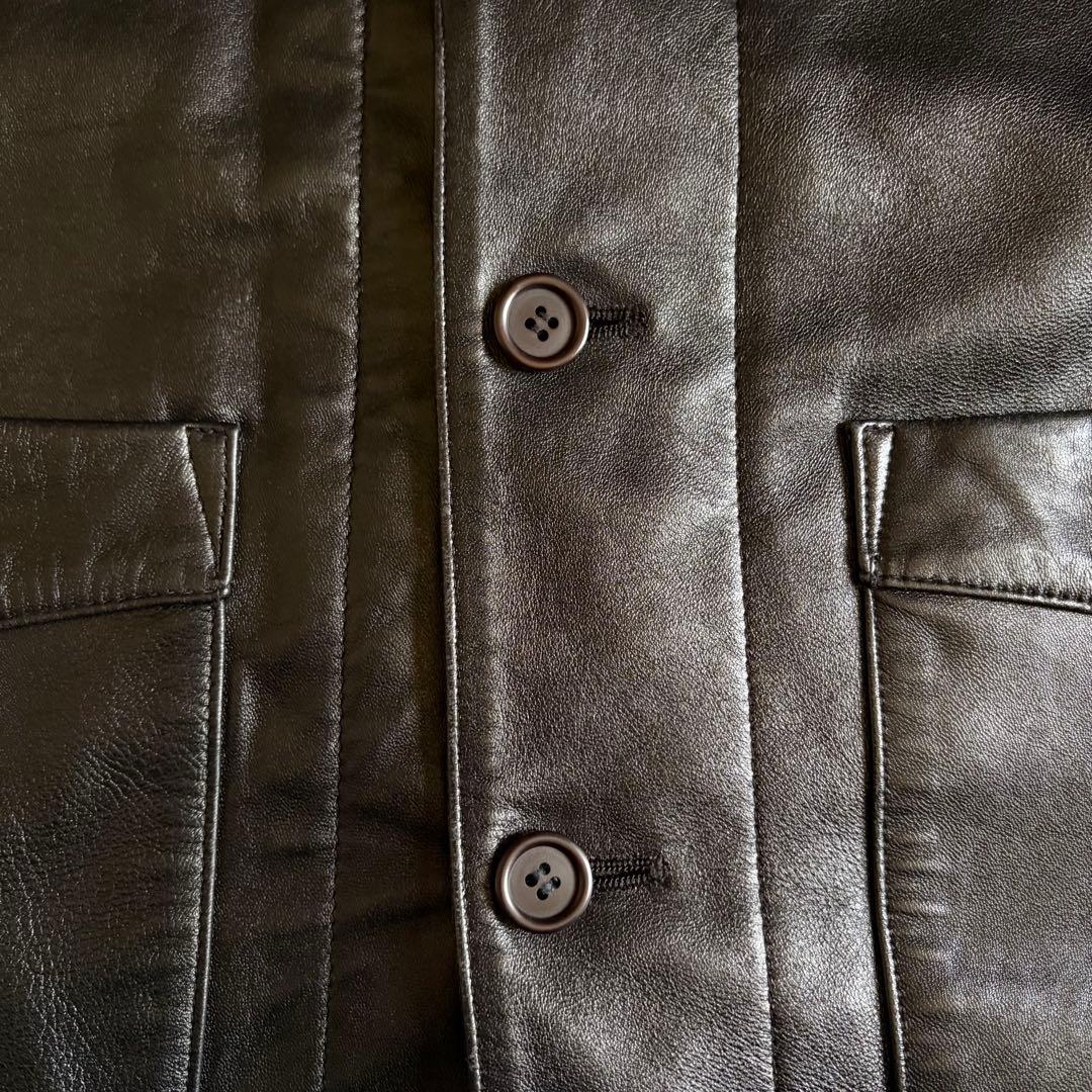 【美品】AVIREXレザーカーコート ハーフコートメンズ M ユニセックス 女性