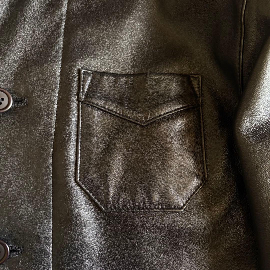 【美品】AVIREXレザーカーコート ハーフコートメンズ M ユニセックス 女性