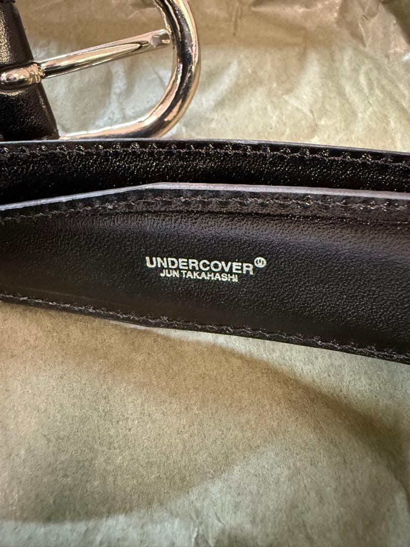 アンダーカバー　スタッズ付きブラックレザーベルト