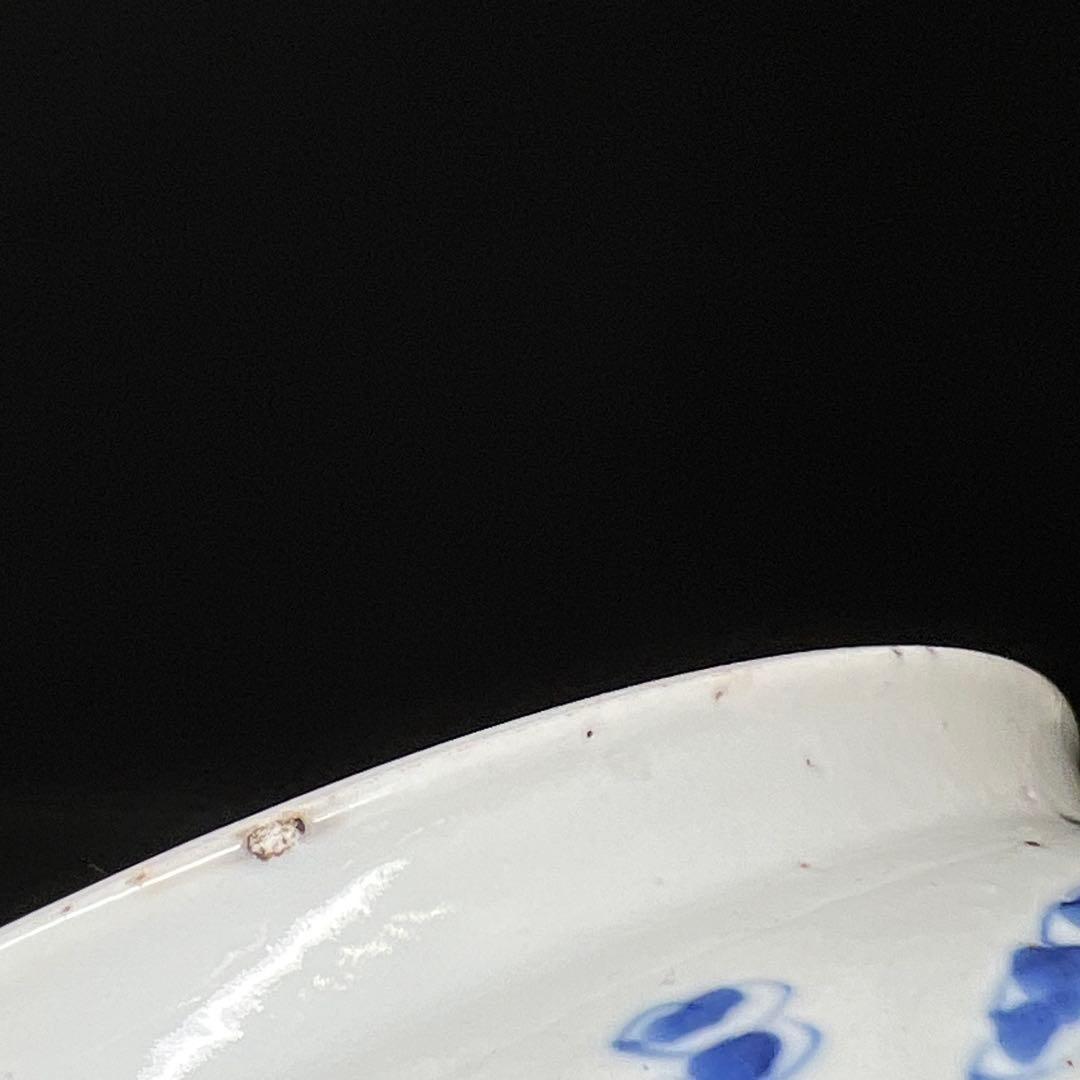 中国清時代　新渡青花雲龍図　水指　木箱付直径20㎝　トサエ東な7-1011☆2F