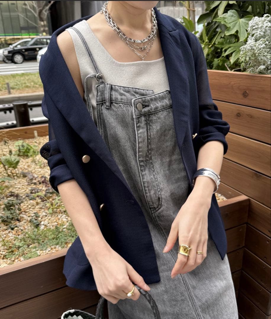 DOUDOU 裾フリンジジャンスカ