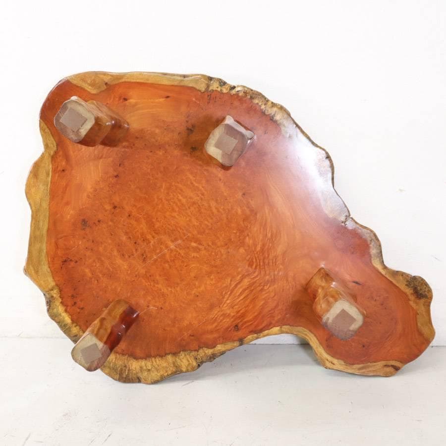 値下唐木 花梨無垢 瘤杢 葡萄杢 厚5.8cm 一枚板 座卓 130×93×35