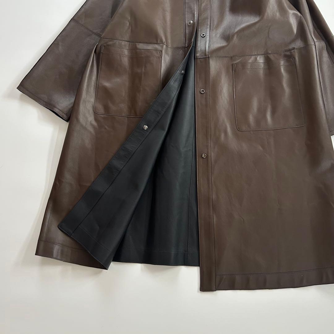 元町ゼラール ソフトラムレザー リバーシブル ステンカラーコート