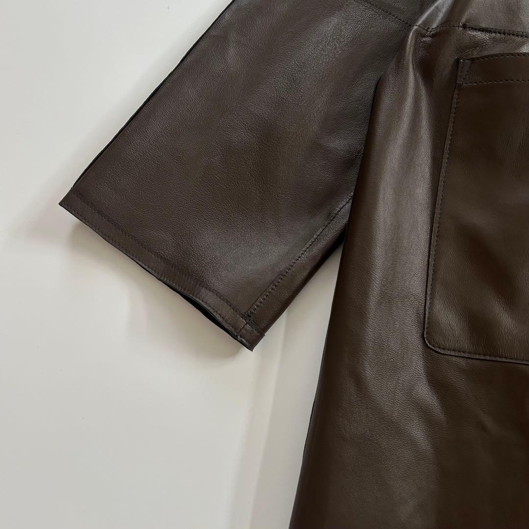 元町ゼラール ソフトラムレザー リバーシブル ステンカラーコート