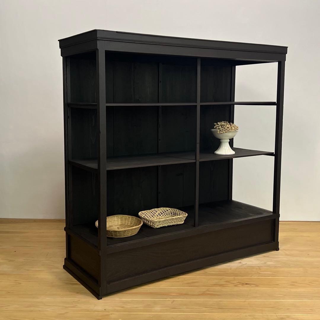 収納棚　ディスプレイ　大型　木製　M080　古道具　ビンテージ　アンティーク