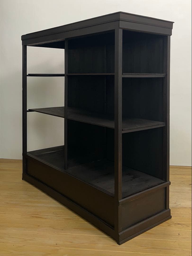 収納棚　ディスプレイ　大型　木製　M080　古道具　ビンテージ　アンティーク