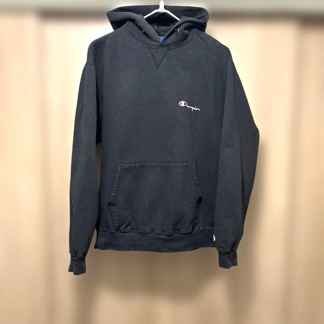 アメリカ製　Champion スウェットパーカー　ブラック　XXL