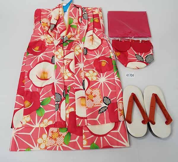 着物 きもの6点セット 女児 女の子 祝着 120cm 7～8才用 ピンク地