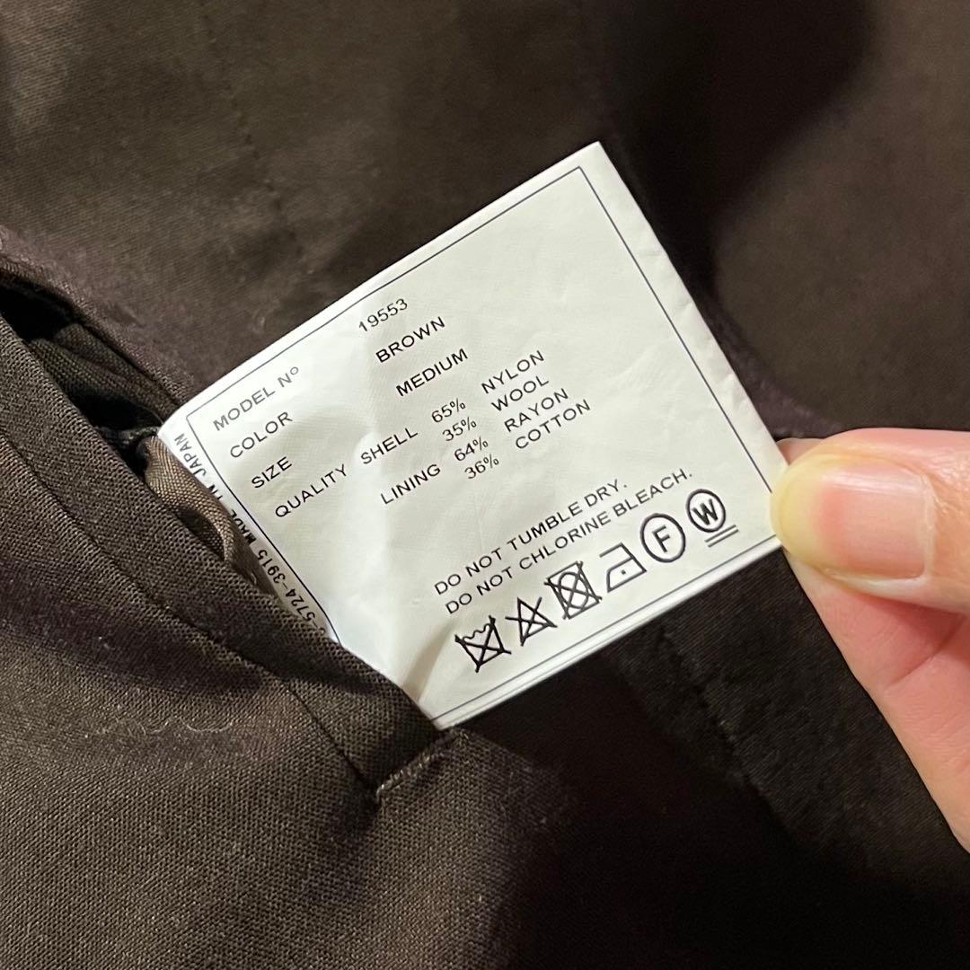 美品 YAECA ヤエカ ステンカラーコート ブラウン ロング ウール M