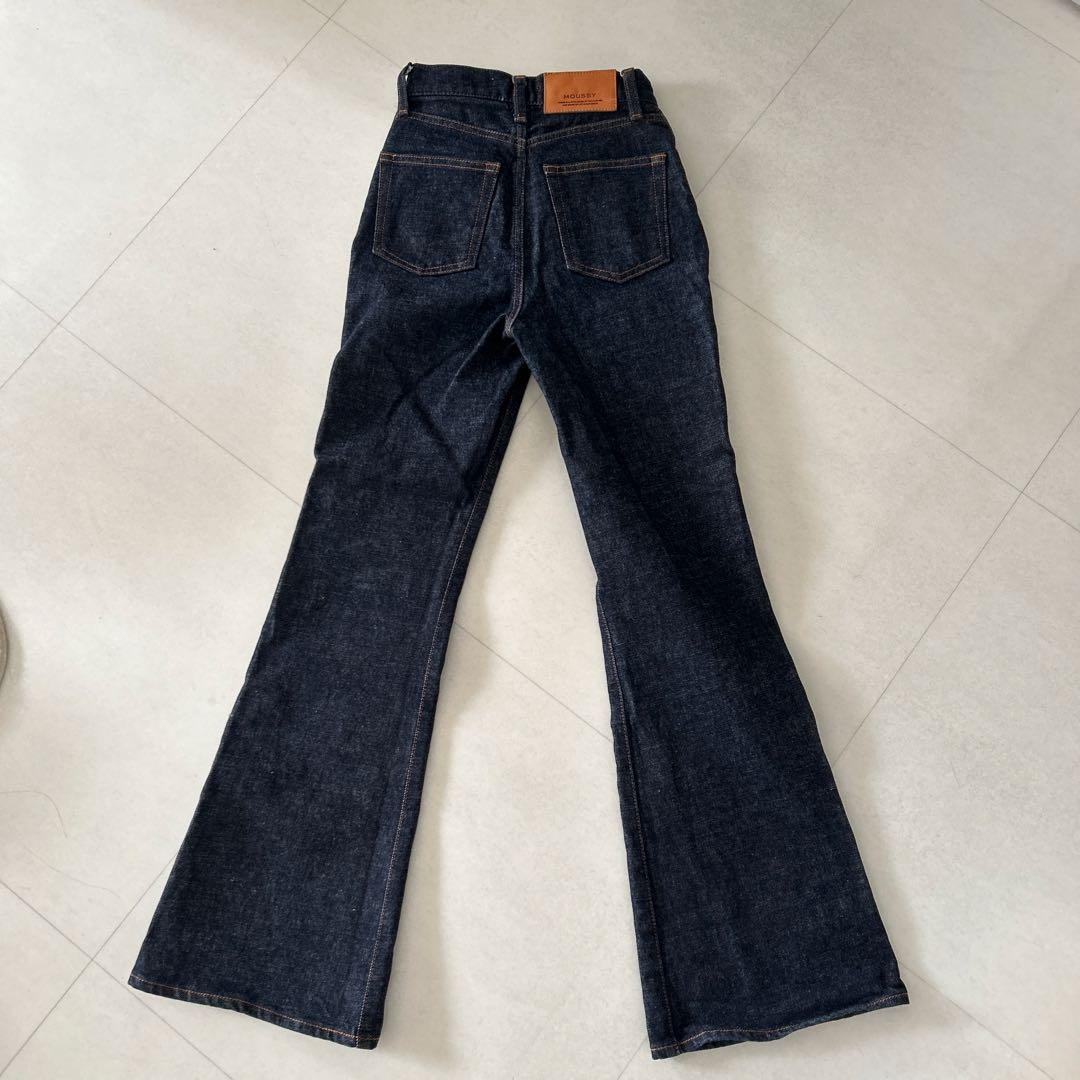 美品 moussy MVS フレアデニムパンツ ストレッチ ハイウエスト 22
