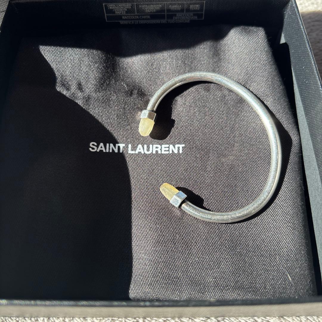 SAINT LAURENT シルバーオープンバングル