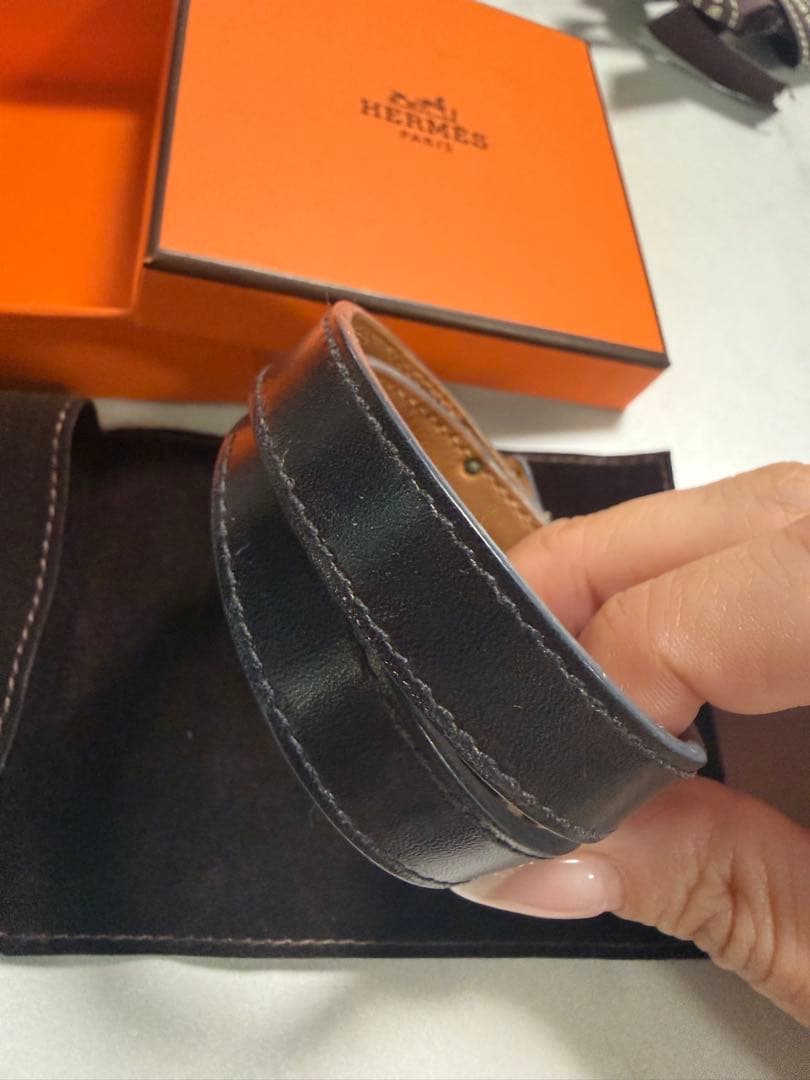 エルメス ケリー ドゥブルトゥール ブレスレット ブラック ゴールド 箱 袋