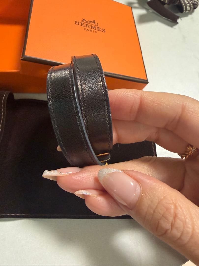 エルメス ケリー ドゥブルトゥール ブレスレット ブラック ゴールド 箱 袋