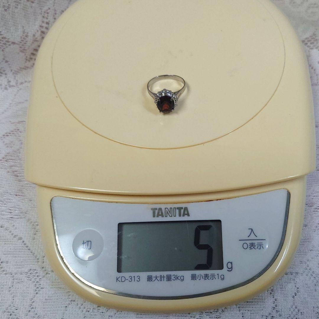 プラチナ　ガーネットリング