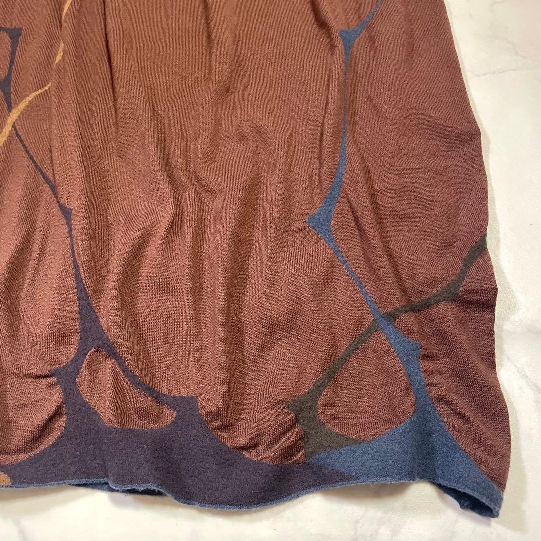 ヨーガンレール コットンニット ロングスカートブラウン M ウエストゴム