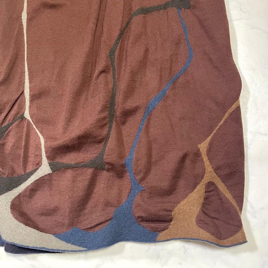 ヨーガンレール コットンニット ロングスカートブラウン M ウエストゴム