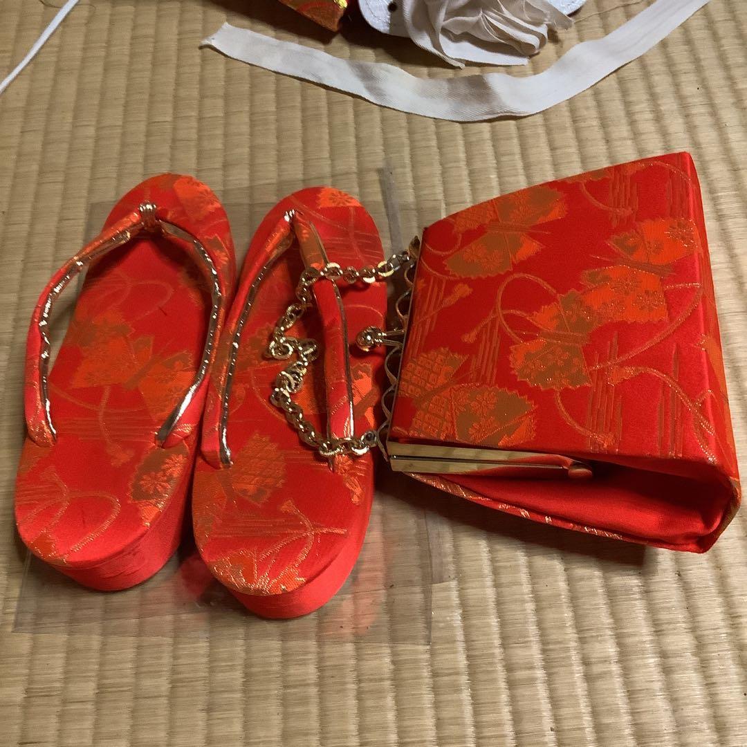 七五三　七歳用フルセット　帯幅18センチ　草履サイズ21センチ