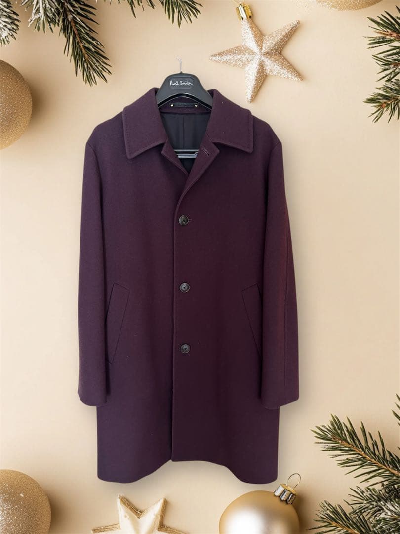 PaulSmith:メンズチェスターコート ウール混紡