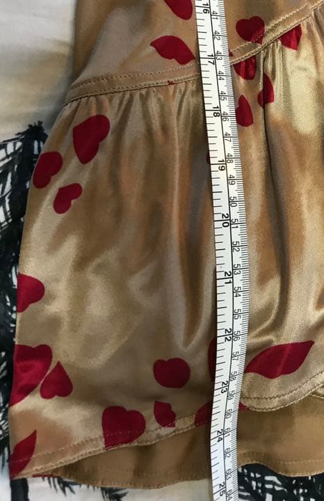 d*7様 YSL リヴゴーシュ ★新品 ゴールドに赤いハートのストレッチギャザー