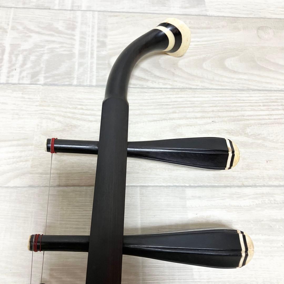 蛇皮　本革　高級 二胡 中国 弦楽器 彫刻 民族楽器 ケース付き　付属品多数