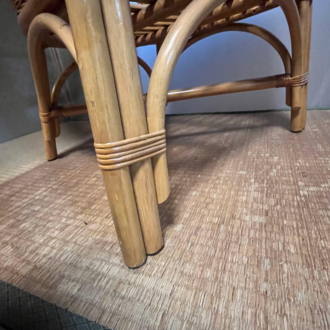ラタン 籐 アームチェア ラウンジチェア 昭和レトロ