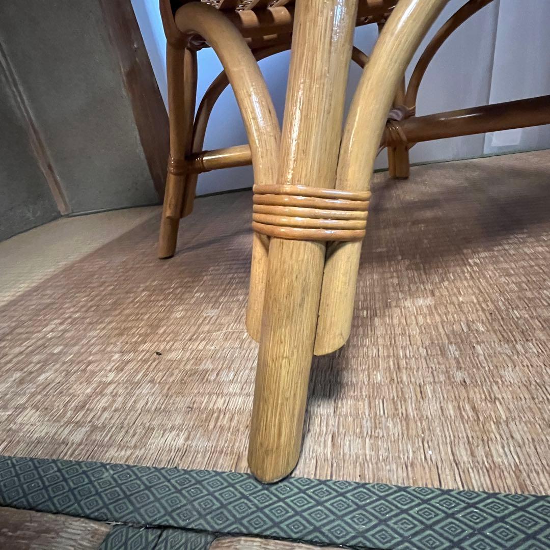 ラタン 籐 アームチェア ラウンジチェア 昭和レトロ