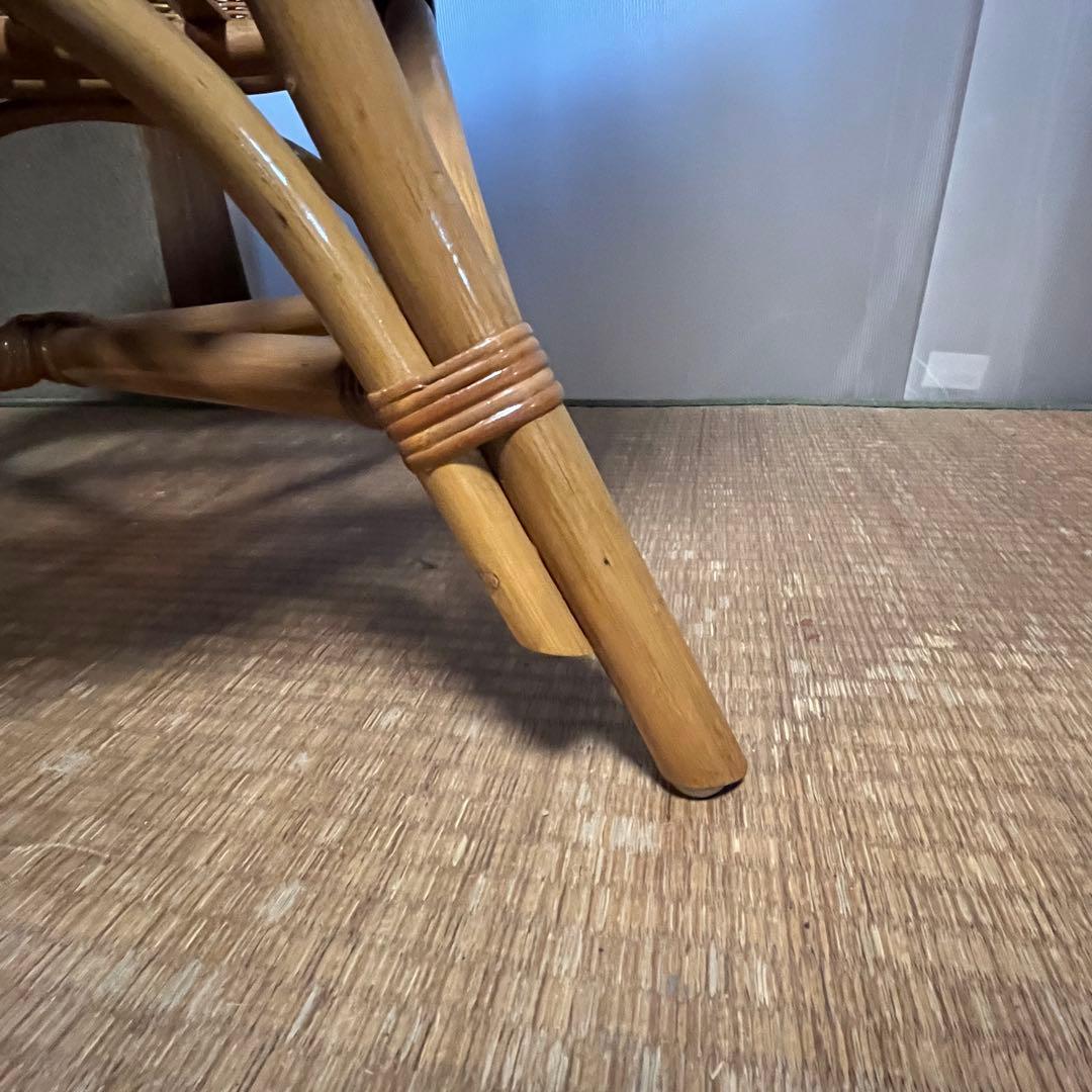 ラタン 籐 アームチェア ラウンジチェア 昭和レトロ