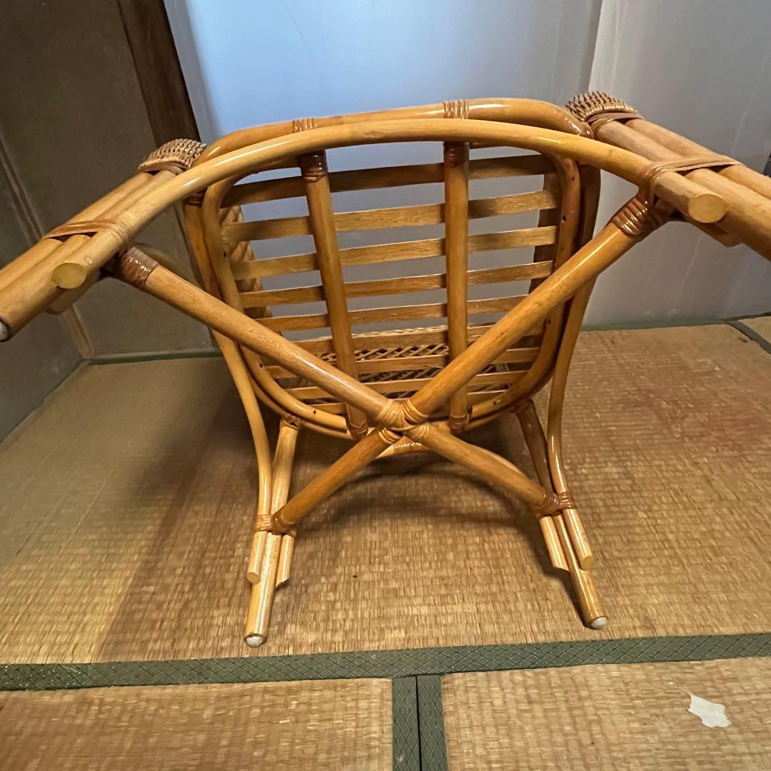 ラタン 籐 アームチェア ラウンジチェア 昭和レトロ