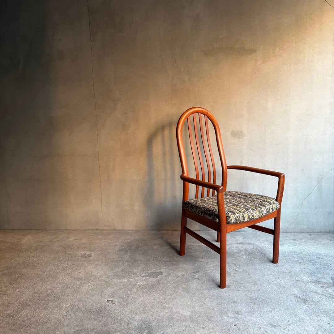 極美品　北欧　デンマーク　チーク無垢 ハイバックアームチェア　ヴィンテージ