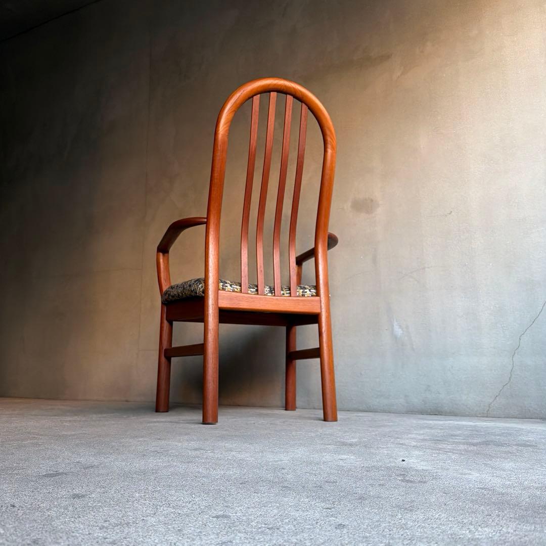 極美品　北欧　デンマーク　チーク無垢 ハイバックアームチェア　ヴィンテージ