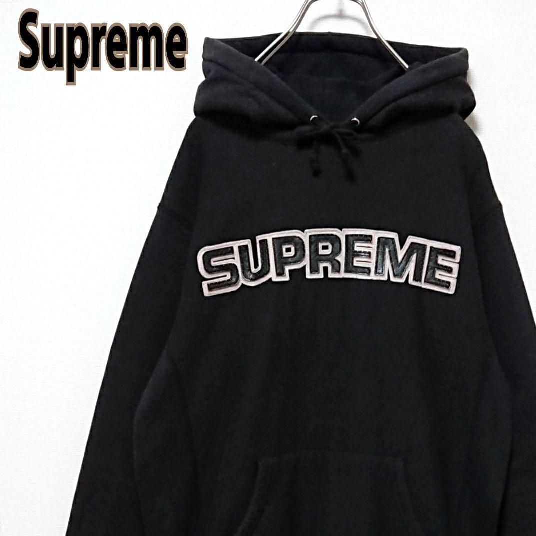 人気 即完売 シュプリーム 刺繍 ロゴ プルオーバー パーカー