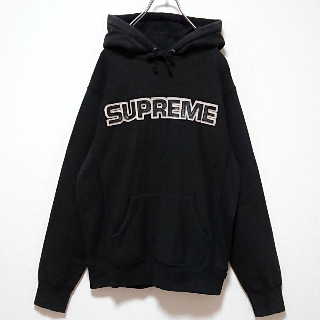 人気 即完売 シュプリーム 刺繍 ロゴ プルオーバー パーカー