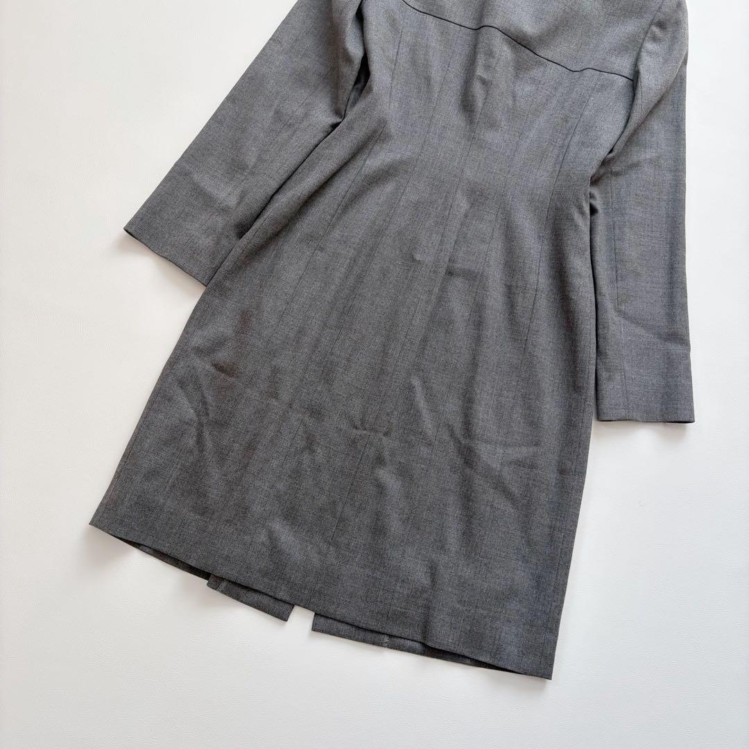 高級 FOXEY チンチラファー　ウール ロングコート フォクシー 40 グレー