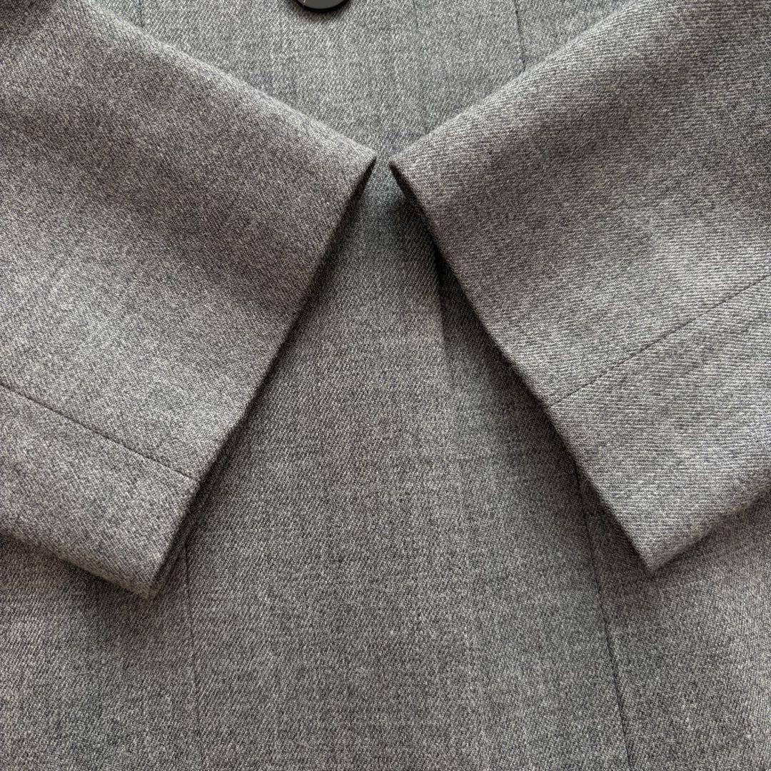 高級 FOXEY チンチラファー　ウール ロングコート フォクシー 40 グレー