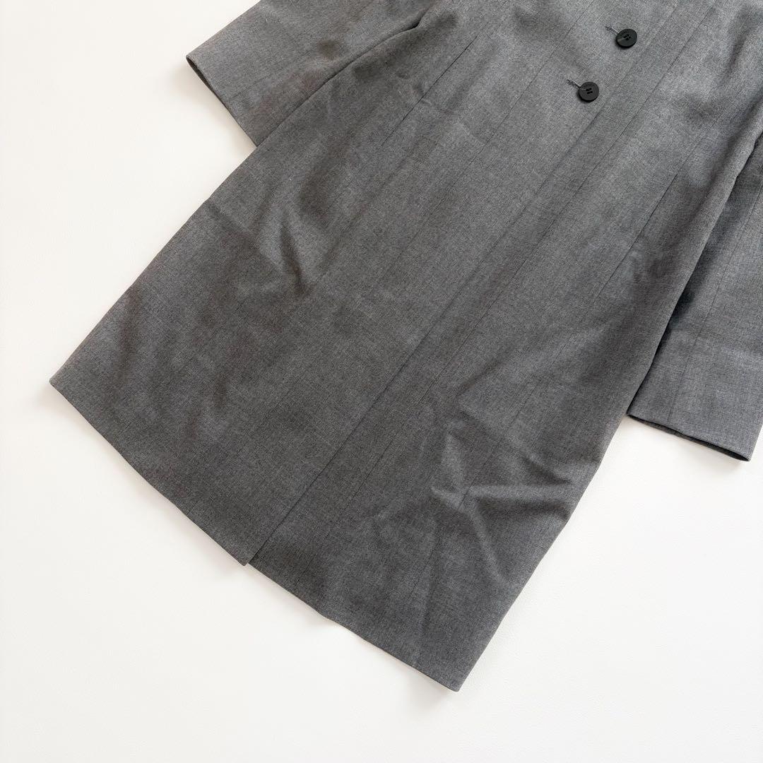 高級 FOXEY チンチラファー　ウール ロングコート フォクシー 40 グレー