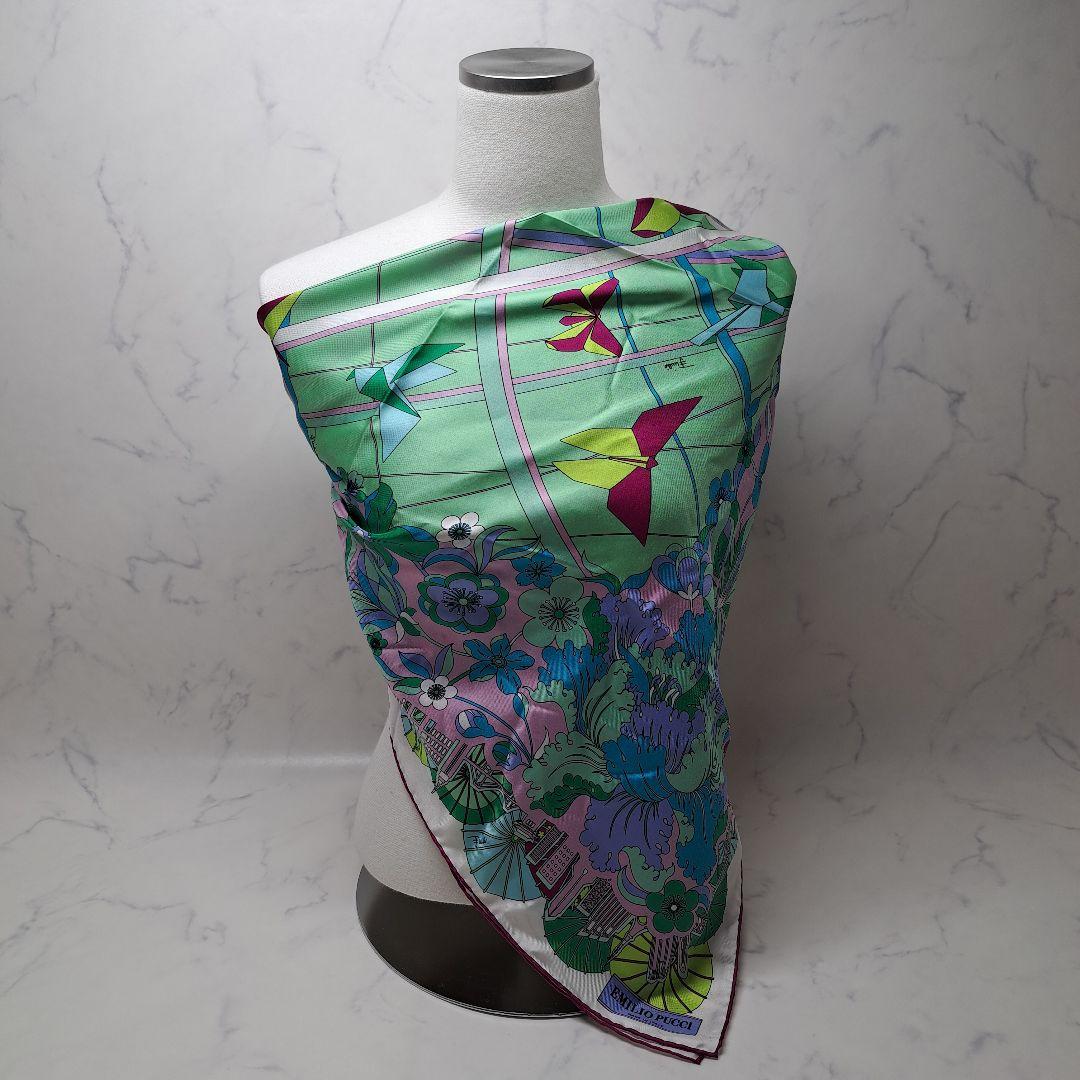 a*n様 20251223　エミリオプッチ　スカーフ　富士山　折り紙　鳥　蝶　花