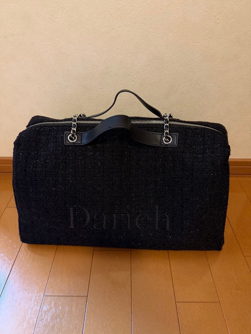 Darich ボストンバッグ 黒 ツイード