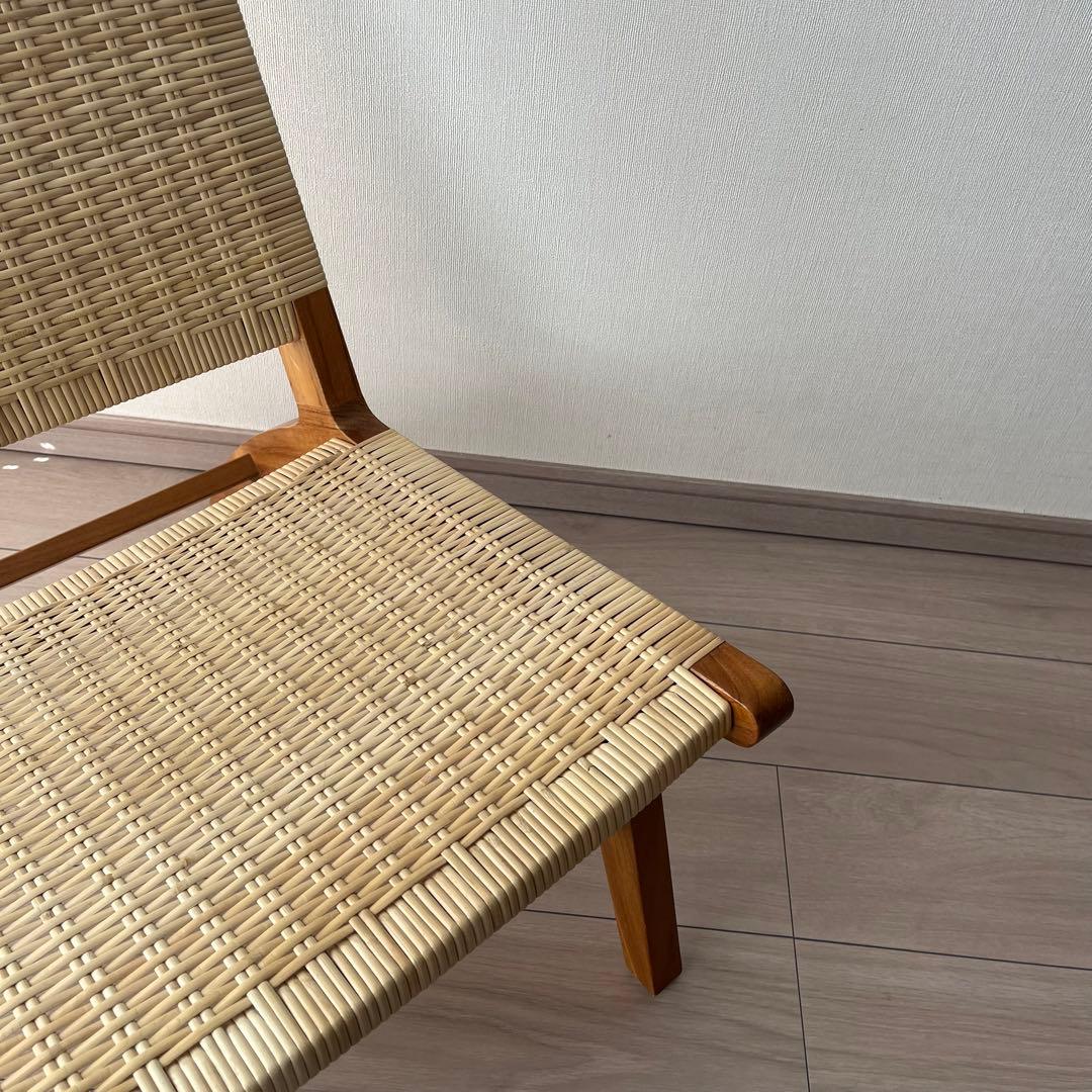 ラタンチェア　チーク無垢材