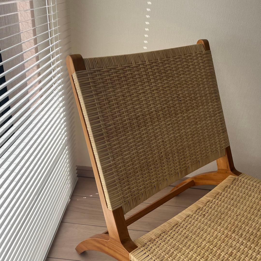 ラタンチェア　チーク無垢材