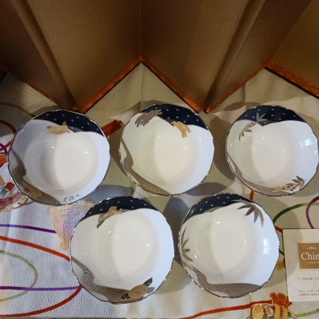 ノリタケボーンチャイナ あやみなも冬 雪見銀彩絵変深小鉢揃 HOYA ２箱