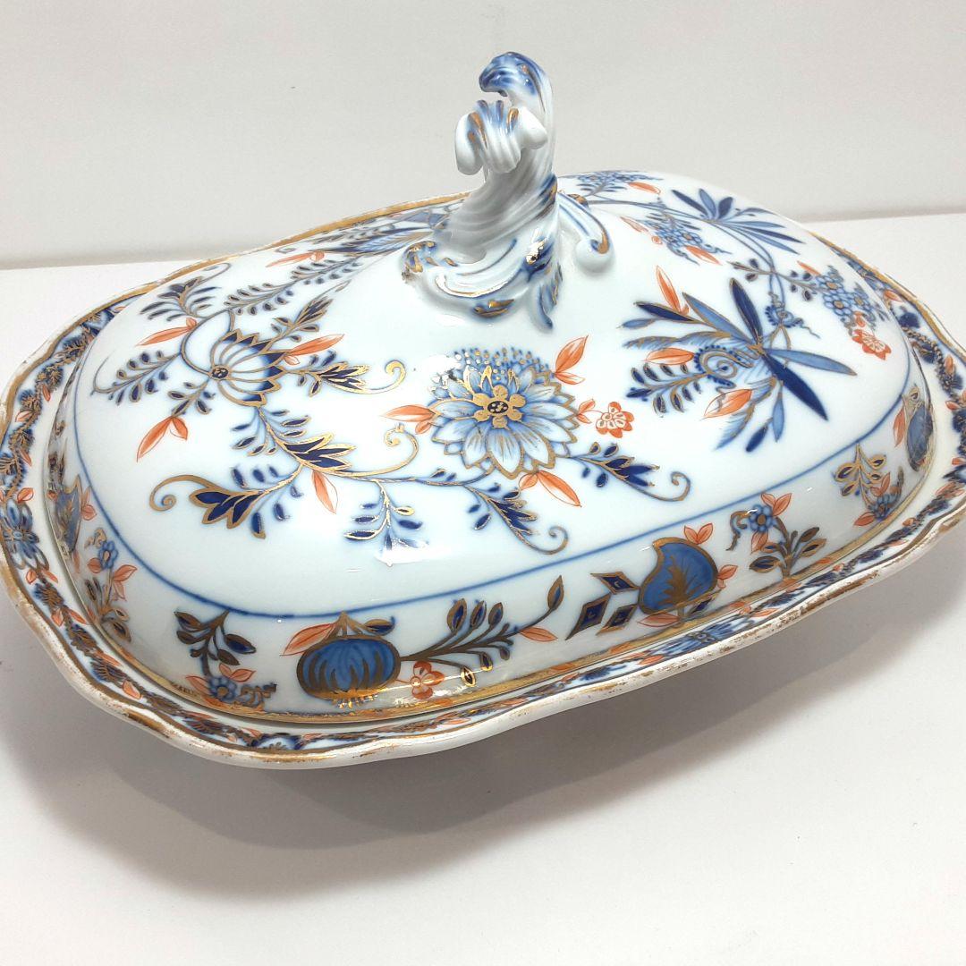 s144-2 オールドマイセン ボタン双剣 朱金オニオン ベジタブルボール　ma