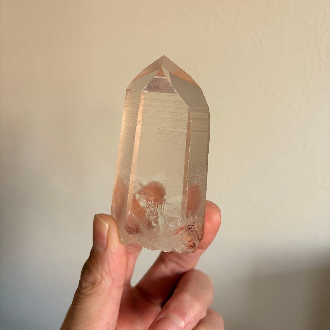 【希少・高透明】ピンクレムリアンシード クリスタル 原石（ブラジル産）173g