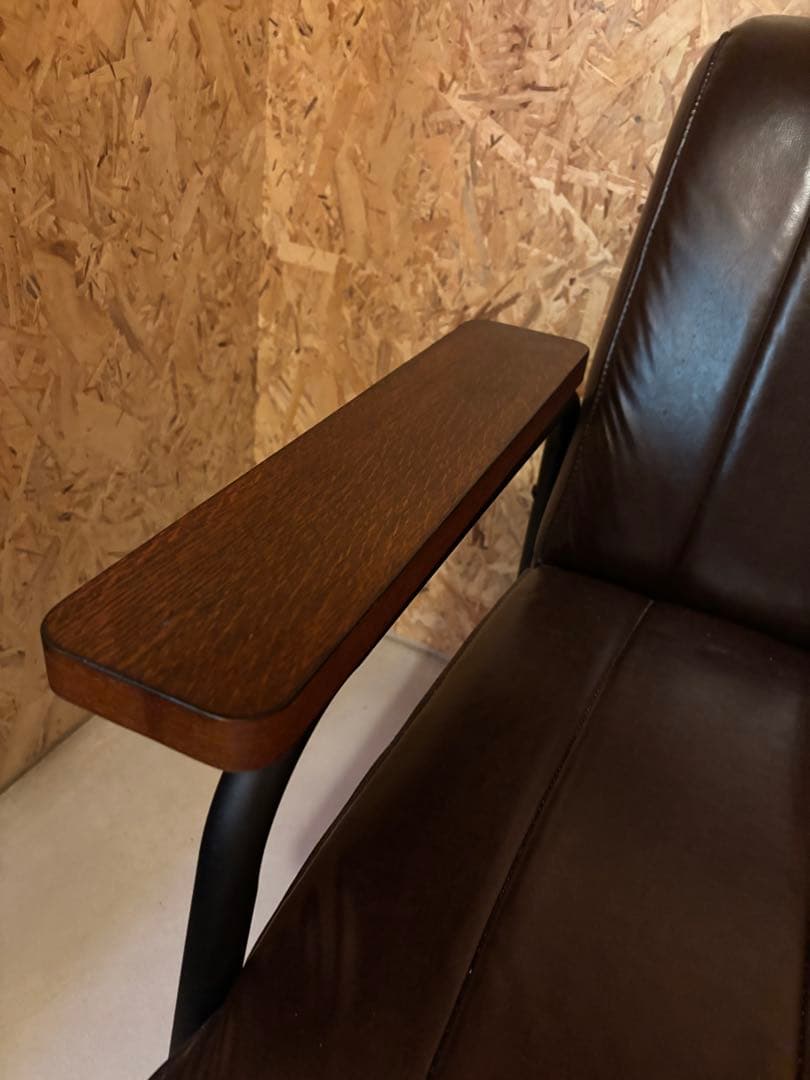 【引取り割引有り】ブラウン 合成皮革 2人掛けソファ