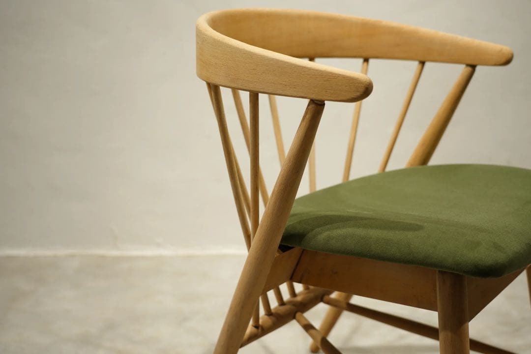 アームチェア　飛騨産業　キツツキ　ローガンチェア　スポークバック　ビンテージ