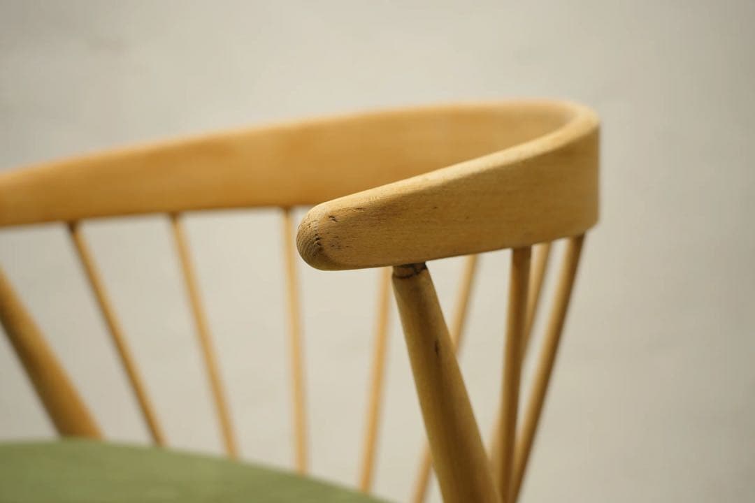 アームチェア　飛騨産業　キツツキ　ローガンチェア　スポークバック　ビンテージ