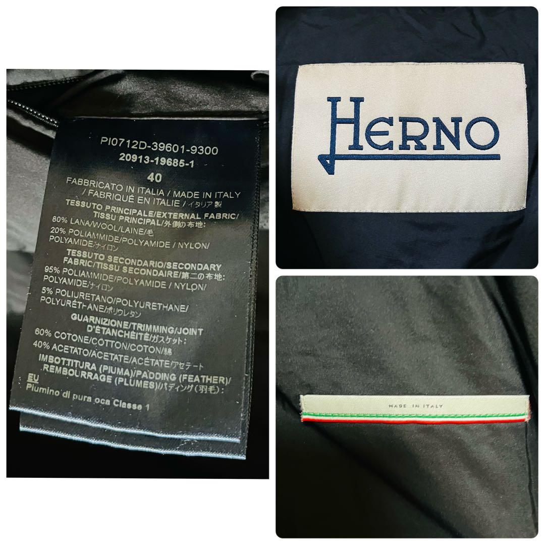 Herno ヘルノ 異素材切り替えダウンジャケット PI0712D ブラック