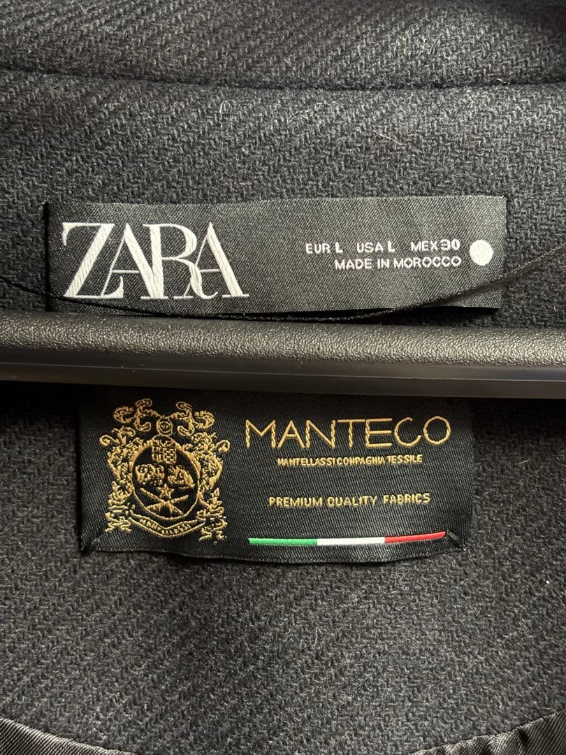 ZARA♡MANTECO マンテコ ベルトウールブレンドコート black