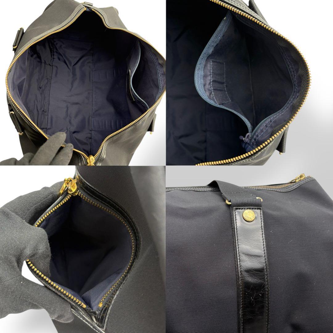 モスキーノ ボストンバッグ トートバッグ 腕掛け ナイロン ブラック 金具ロゴ