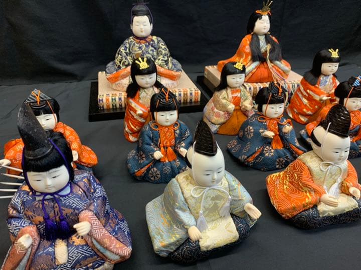 木目込み　15人揃い　25号　紅金花　エボシ